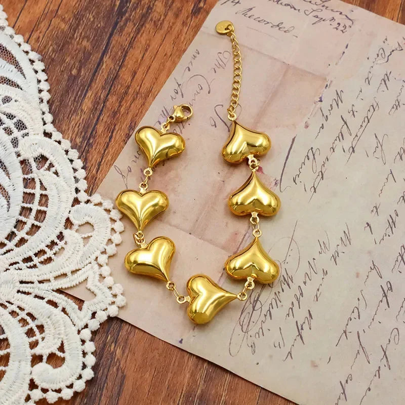 Pulseras de corazones múltiples para mujer