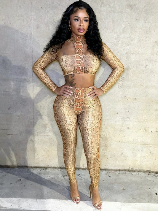 Conjunto de 2 piezas con estampado de serpiente