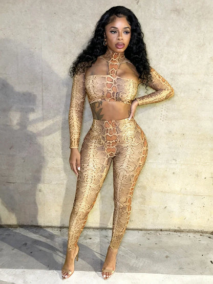 Conjunto de 2 piezas con estampado de serpiente