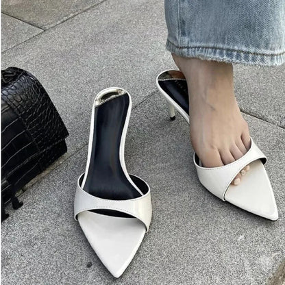 Sandalias de tacón alto sexis con punta estrecha para mujer