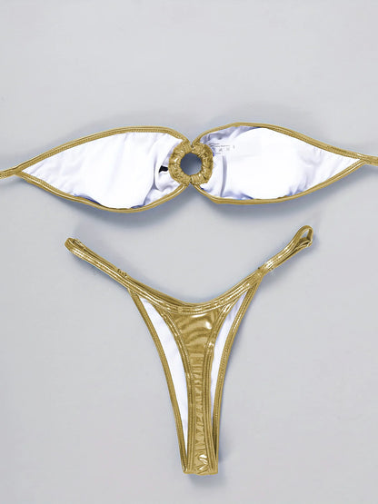 Bikini sexy dorado de dos pieza