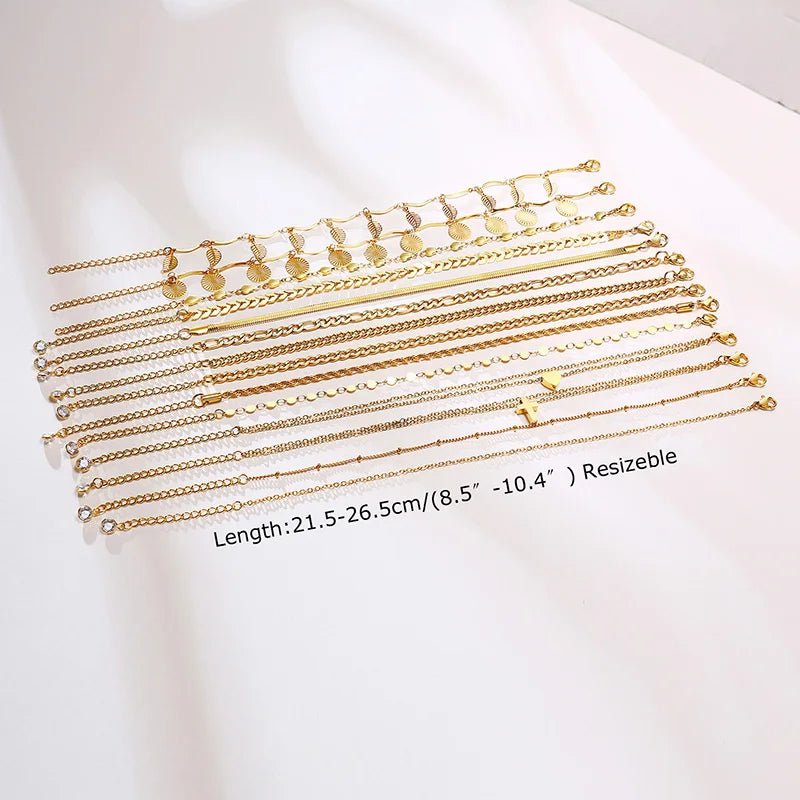 Tobillera de cadena de acero inoxidable